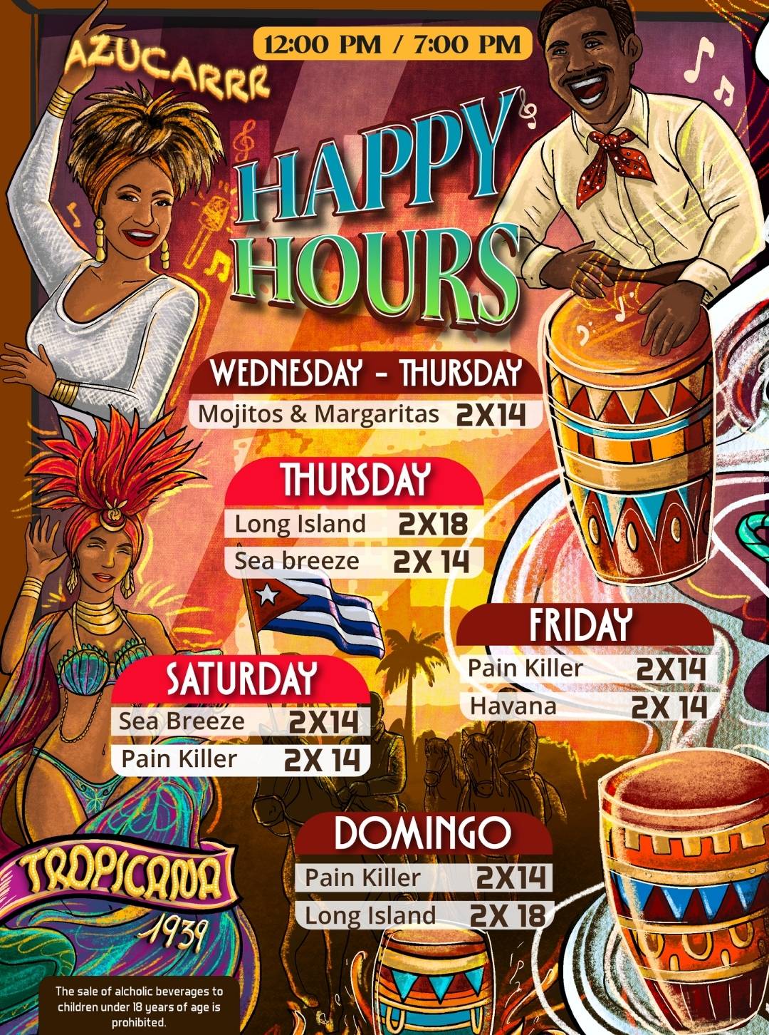 Menú Happy Hours Eng