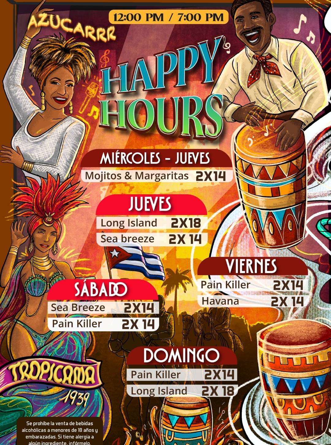 Menú Happy Hours Esp